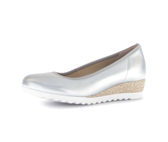 Gabor Damen  Keilpumps Silber - Effektleder