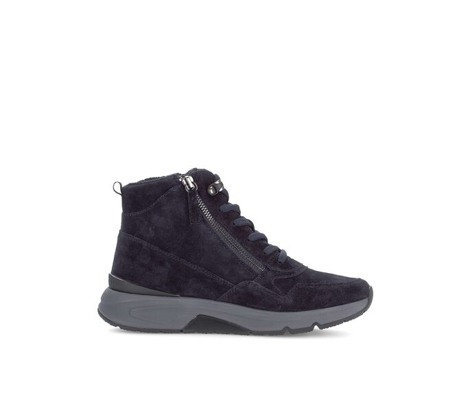 Gabor Damen  Schnürstiefelette Blau - Rauleder
