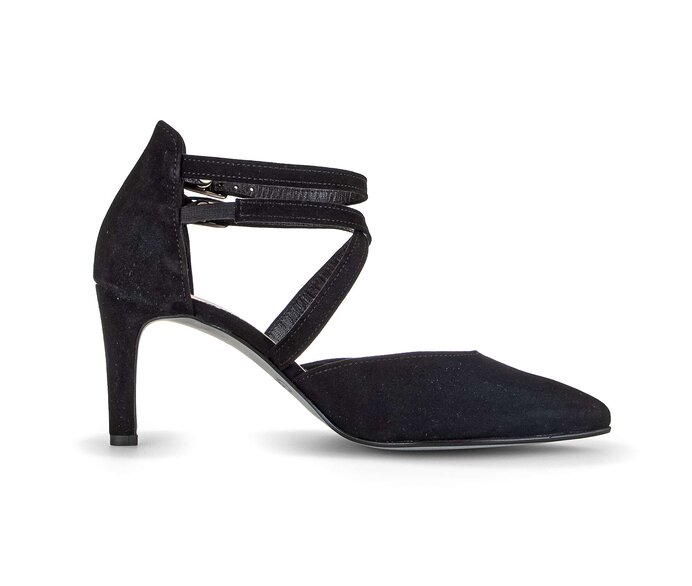 Gabor Damen  Spangenpumps Schwarz - Rauleder