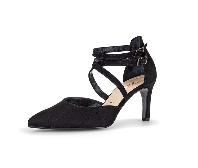 Gabor Damen  Spangenpumps Schwarz - Rauleder