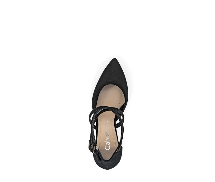 Gabor Damen  Spangenpumps Schwarz - Rauleder