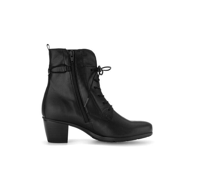 Gabor Damen  Schnürstiefelette Schwarz - Glattleder
