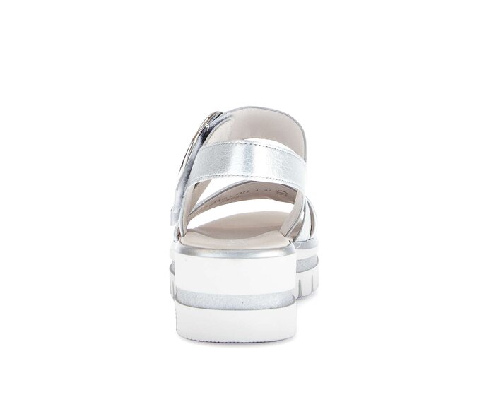 Gabor Damen  Plateau Sandale Silber - Effektleder
