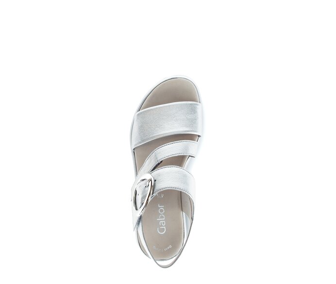 Gabor Damen  Plateau Sandale Silber - Effektleder