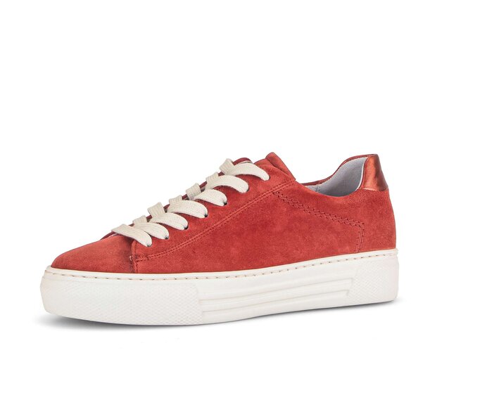 Gabor Damen  Sneaker Low Rot - Materialmix Leder
