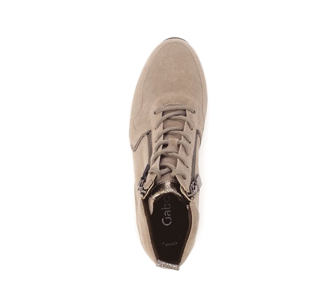 Gabor Damen  Schnürstiefelette Beige - Materialmix Leder