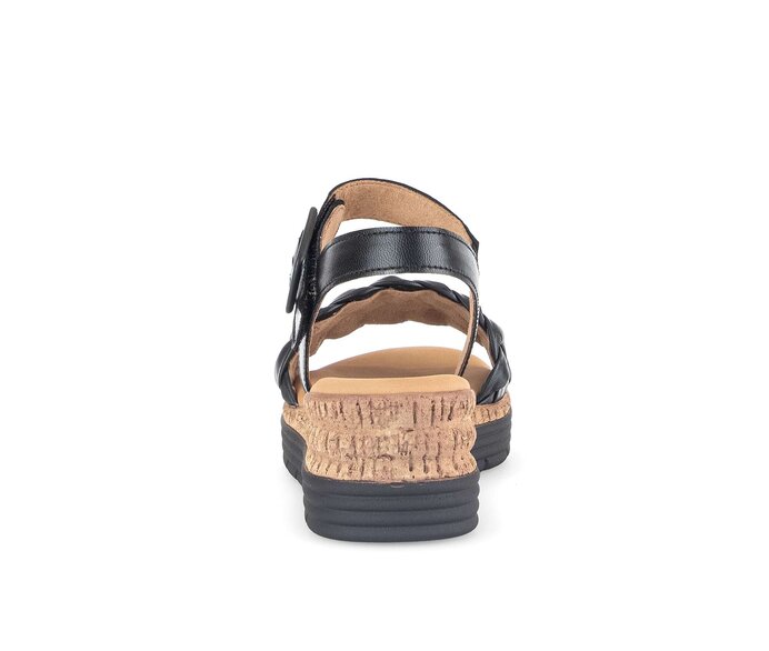 Gabor Damen  Keilsandalette Schwarz - Glattleder