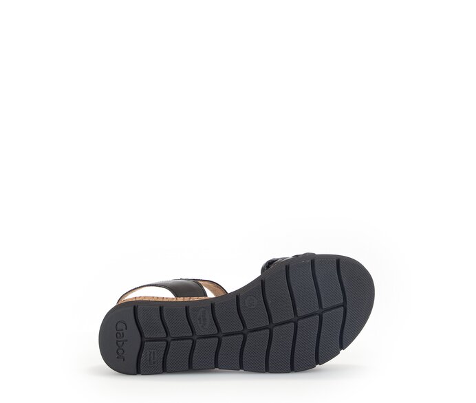 Gabor Damen  Keilsandalette Schwarz - Glattleder