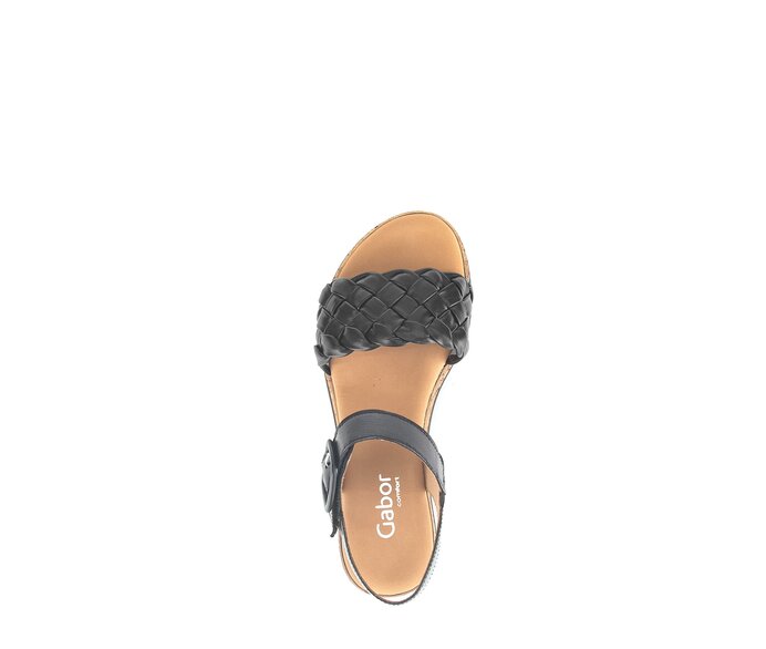 Gabor Damen  Keilsandalette Schwarz - Glattleder