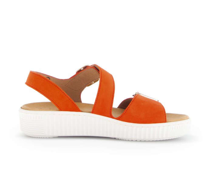 Gabor Damen  Plateau Sandale Orange - Rauleder