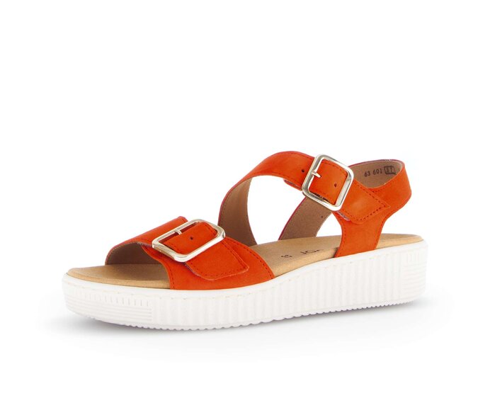 Gabor Damen  Plateau Sandale Orange - Rauleder