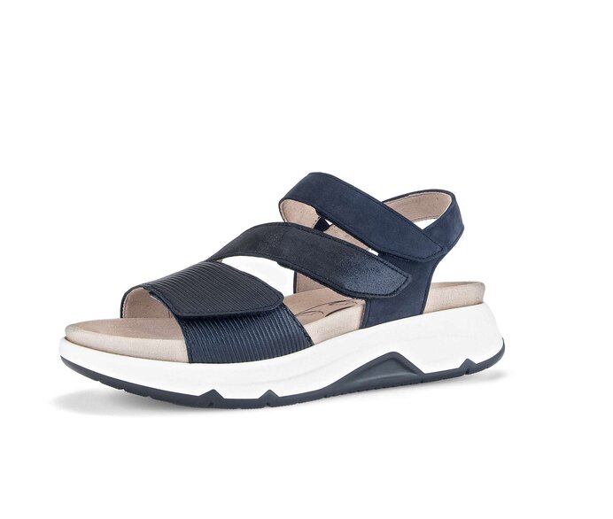 Gabor Damen  Trekkingsandale Blau - Materialmix Leder