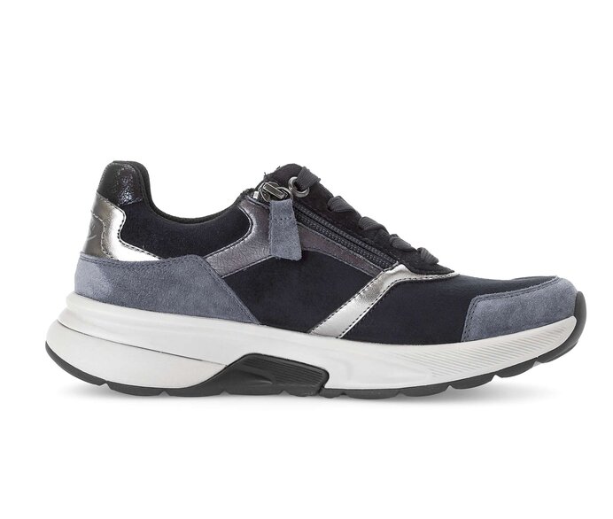 Gabor Damen  Sneaker Low Blau - Materialmix Leder/Lederimitat