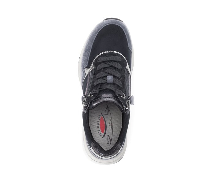 Gabor Damen  Sneaker Low Blau - Materialmix Leder/Lederimitat