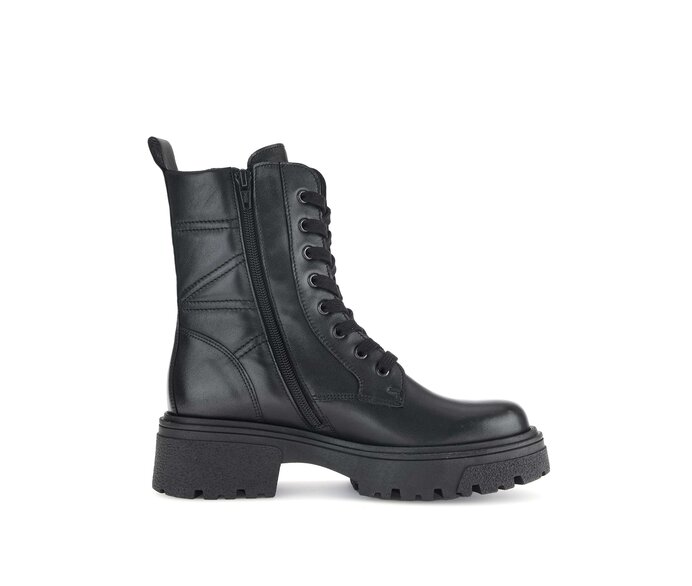 Gabor Damen  Schnürstiefelette Schwarz - Glattleder