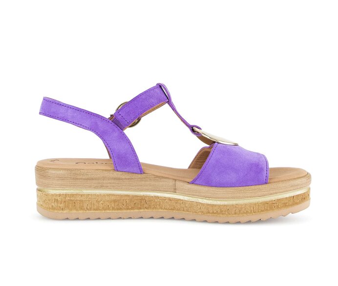 Gabor Damen  Plateau Sandale Lila - Rauleder
