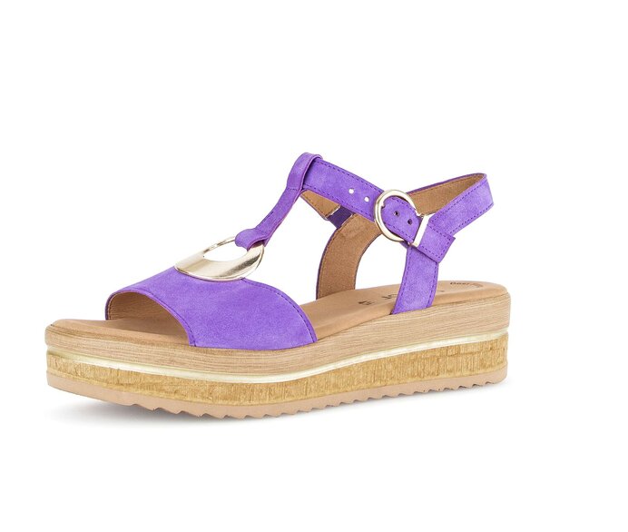 Gabor Damen  Plateau Sandale Lila - Rauleder