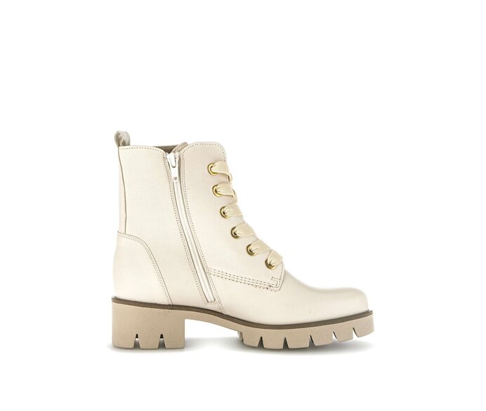 Gabor Damen  Schnürstiefelette Beige - Glattleder