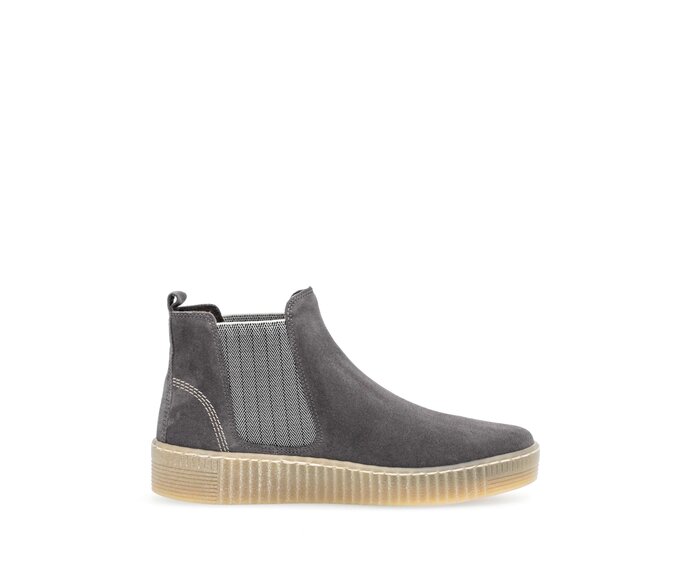 Gabor Damen  Chelsea Boot Grau - Rauleder