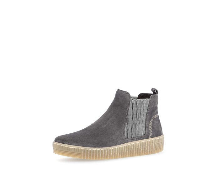 Gabor Damen  Chelsea Boot Grau - Rauleder
