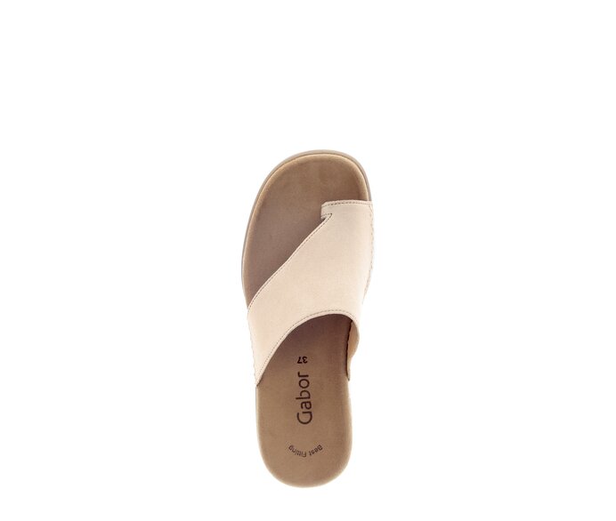 Gabor Damen  Zehentrenner Beige - Rauleder