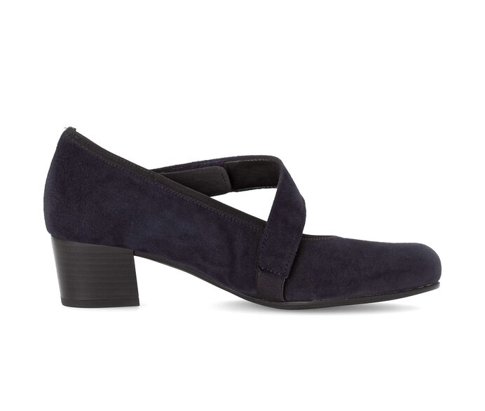 Gabor Damen  Spangenpumps Blau - Rauleder