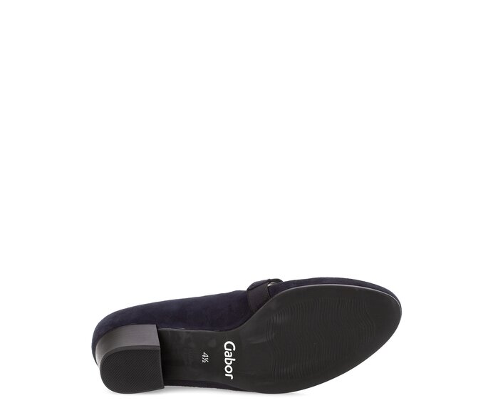 Gabor Damen  Spangenpumps Blau - Rauleder