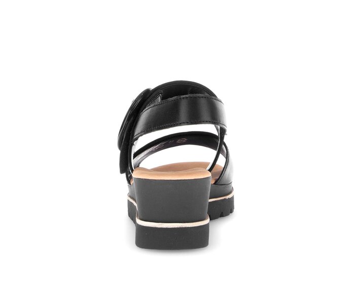 Gabor Damen  Plateau Sandale Schwarz - Glattleder