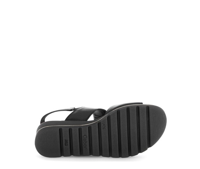 Gabor Damen  Plateau Sandale Schwarz - Glattleder