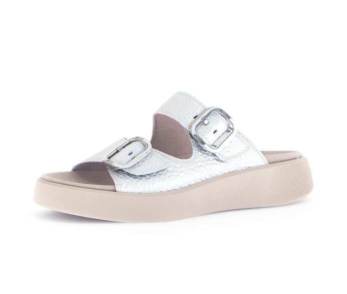 Gabor Damen  Pantolette Silber - Glattleder