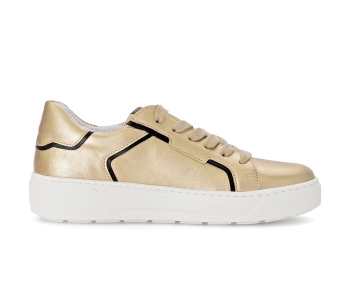 Gabor Damen  Sneaker Low Gold - Materialmix Leder