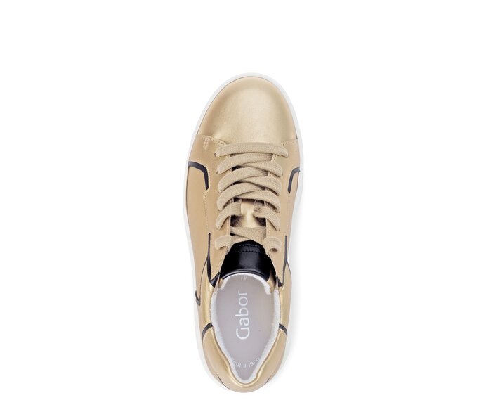 Gabor Damen  Sneaker Low Gold - Materialmix Leder