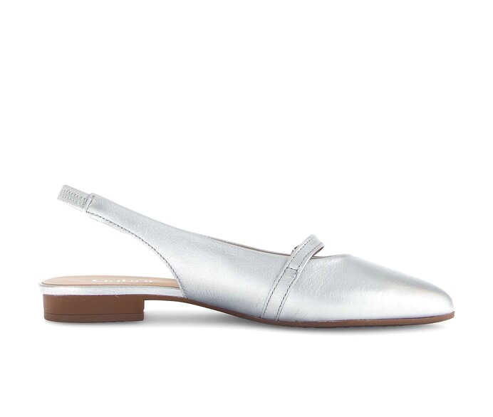 Gabor Damen  Slingpumps Silber - Effektleder