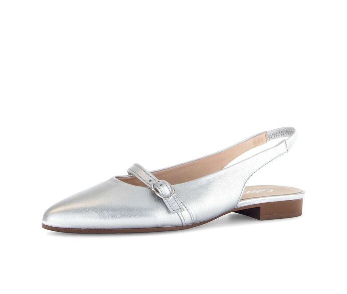 Gabor Damen  Slingpumps Silber - Effektleder