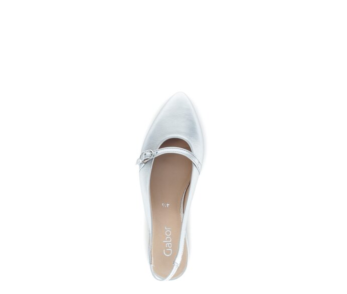 Gabor Damen  Slingpumps Silber - Effektleder