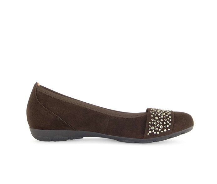 Gabor Damen  Sportliche Ballerina Braun - Rauleder