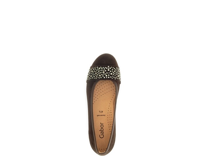 Gabor Damen  Sportliche Ballerina Braun - Rauleder