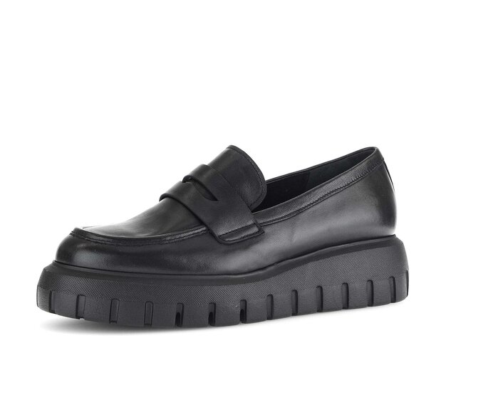 Gabor Damen  Loafer Schwarz - Glattleder