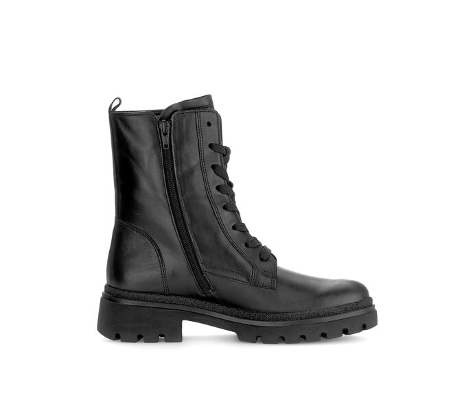 Gabor Damen  Schnürstiefelette Schwarz - Glattleder