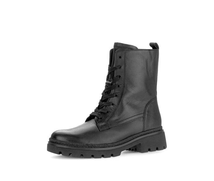 Gabor Damen  Schnürstiefelette Schwarz - Glattleder