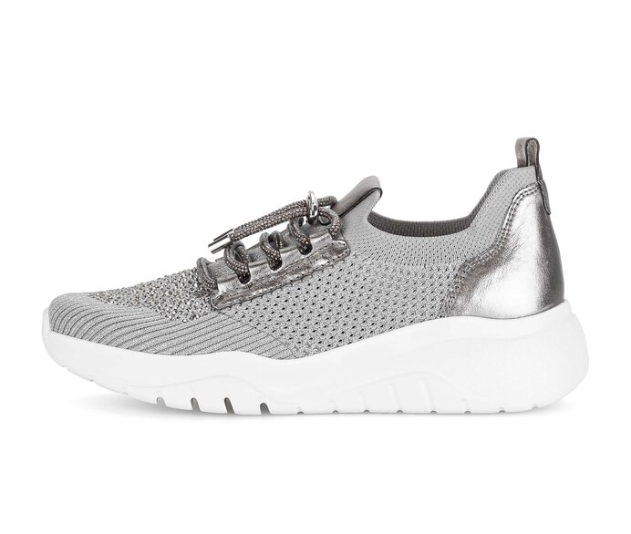 Gabor Damen Sneaker Low Grau - Materialmix Leder/Lederimitat