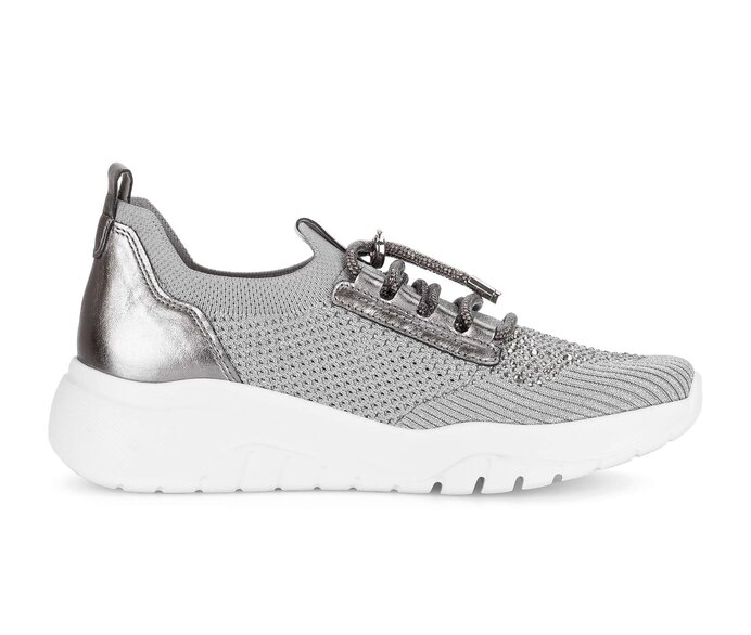 Gabor Damen  Sneaker Low Grau - Materialmix Leder/Lederimitat