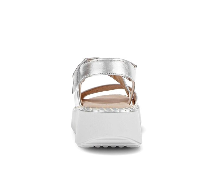 Gabor Damen  Plateau Sandale Silber - Effektleder