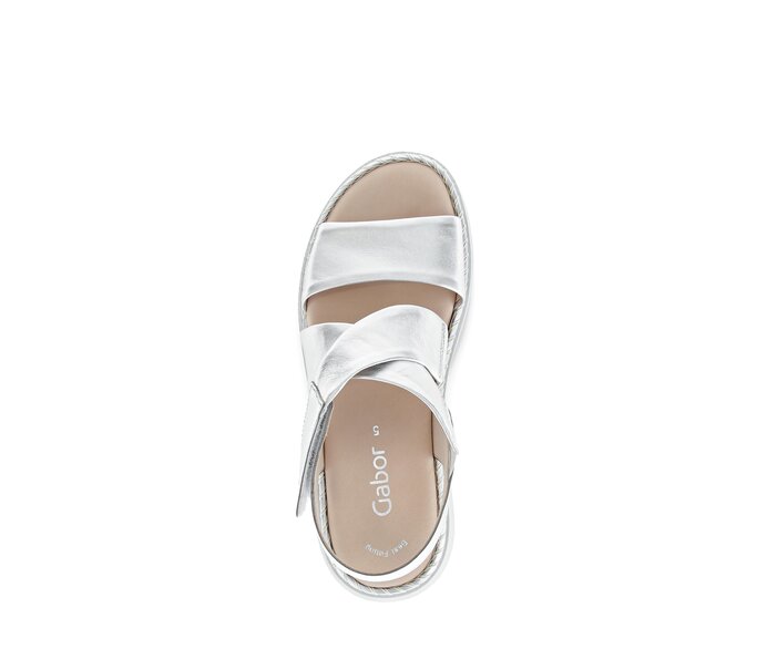 Gabor Damen  Plateau Sandale Silber - Effektleder