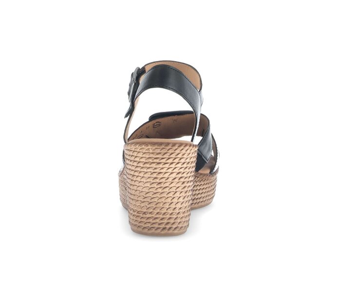 Gabor Damen  Keilsandalette Schwarz - Glattleder