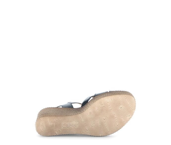 Gabor Damen  Keilsandalette Schwarz - Glattleder