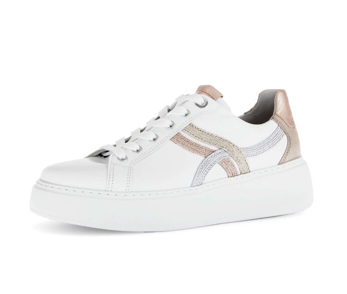 Gabor Damen  Sneaker Low Weiß - Materialmix Leder/Lederimitat
