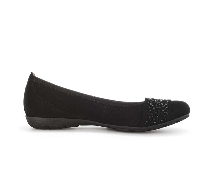 Gabor Damen  Sportliche Ballerina Schwarz - Rauleder