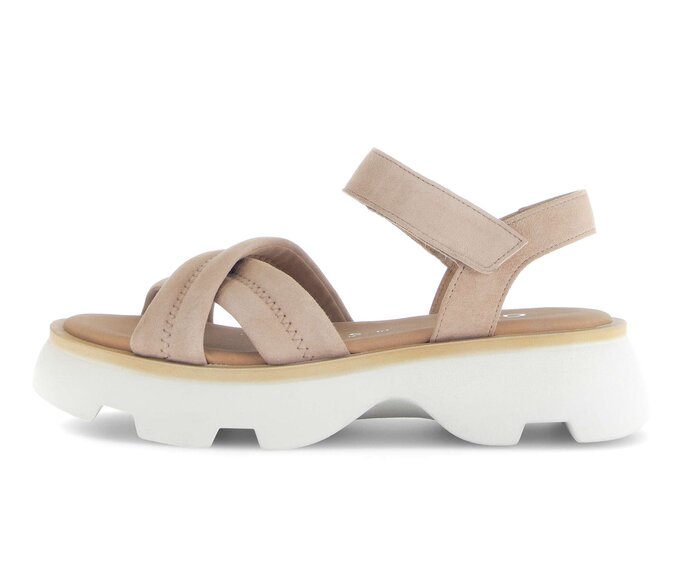 Gabor Damen Riemchensandale Beige - Rauleder