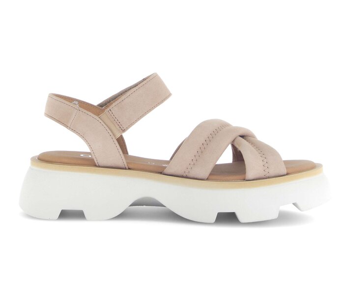 Gabor Damen  Riemchensandale Beige - Rauleder